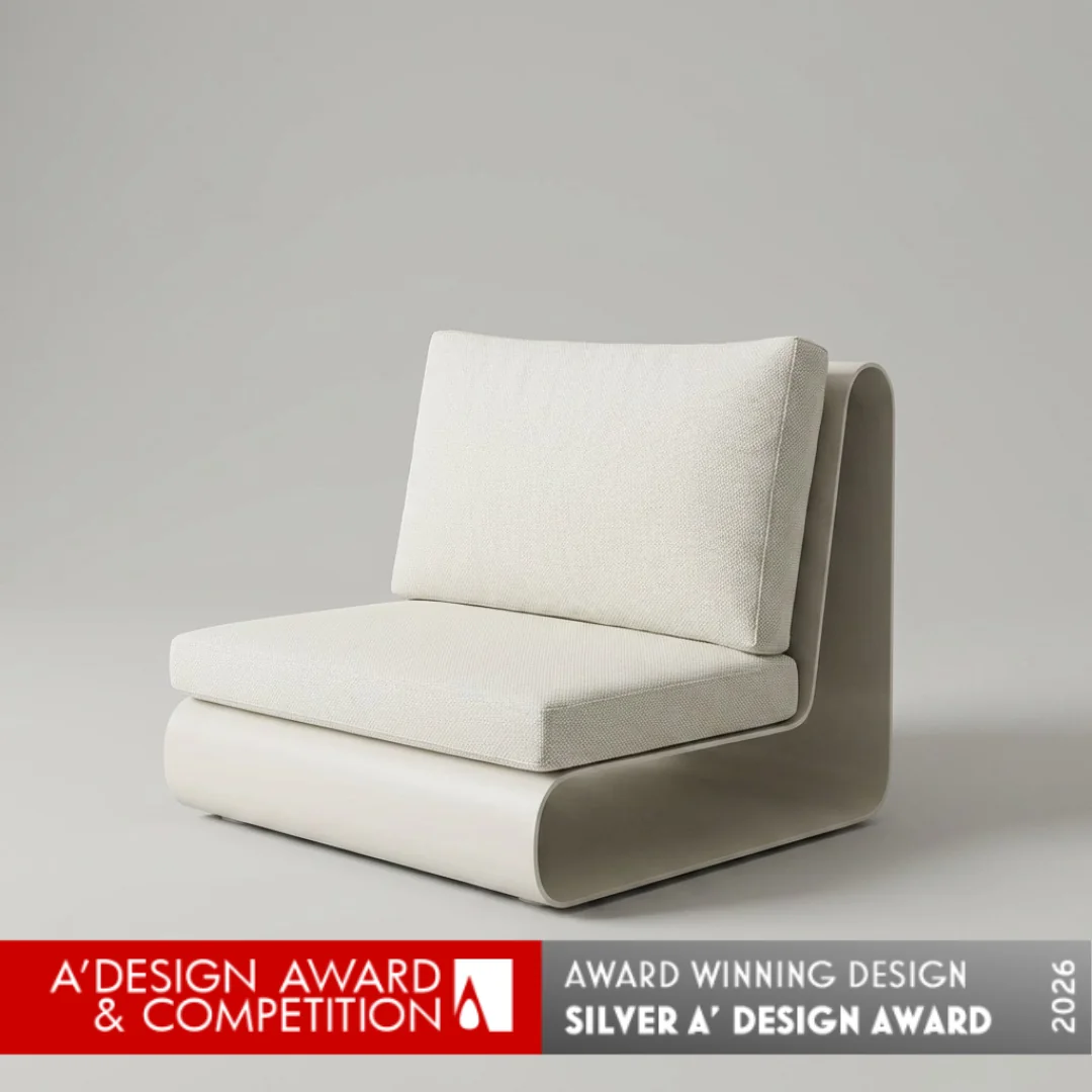 TERRA armchair with the Silver A' Design Award 2026 winning design badge